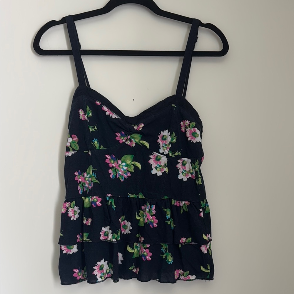 Y2K Floral Ruffle Tank Top